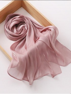 Solid Color Silk Feeling Scarf